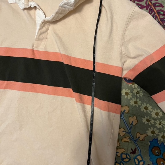 Stoic Men’s Beige Tan Green Pink Rugby Polo Collar Long Sleeve - Picture 10 of 11